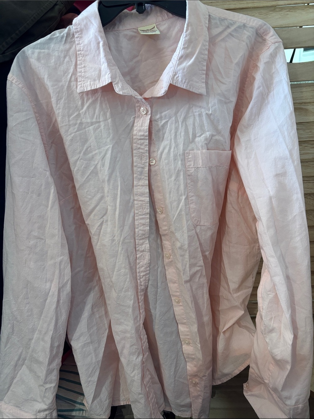 Faded Glory Pale Pink Button-Down Shirt XXL